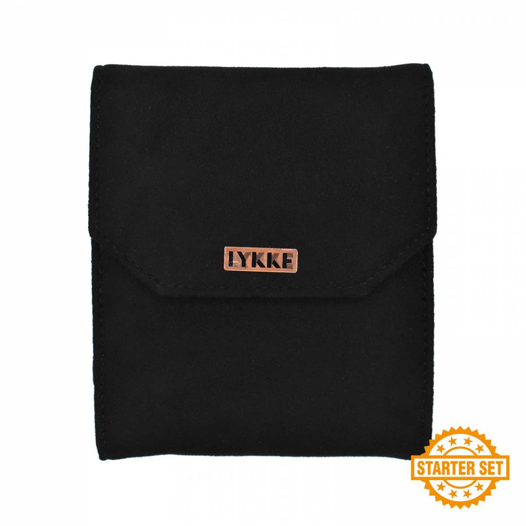 LYKKE Cypra 13cm (5") Interchangeable Needle Starter Set - Black Vegan Suede Case - The Needle Store