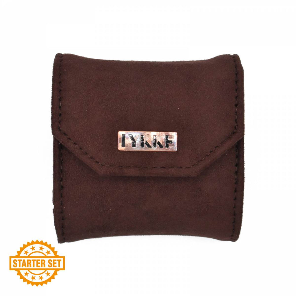 LYKKE Cypra 9cm (3.5") Interchangeable Needle Starter Set - Brown Vegan Suede Case - The Needle Store