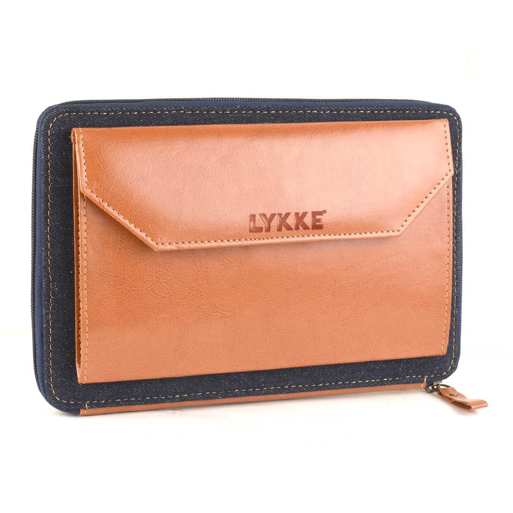 LYKKE Oxford - Denim & Vegan Leather Large Interchangeable Needle Case - The Needle Store