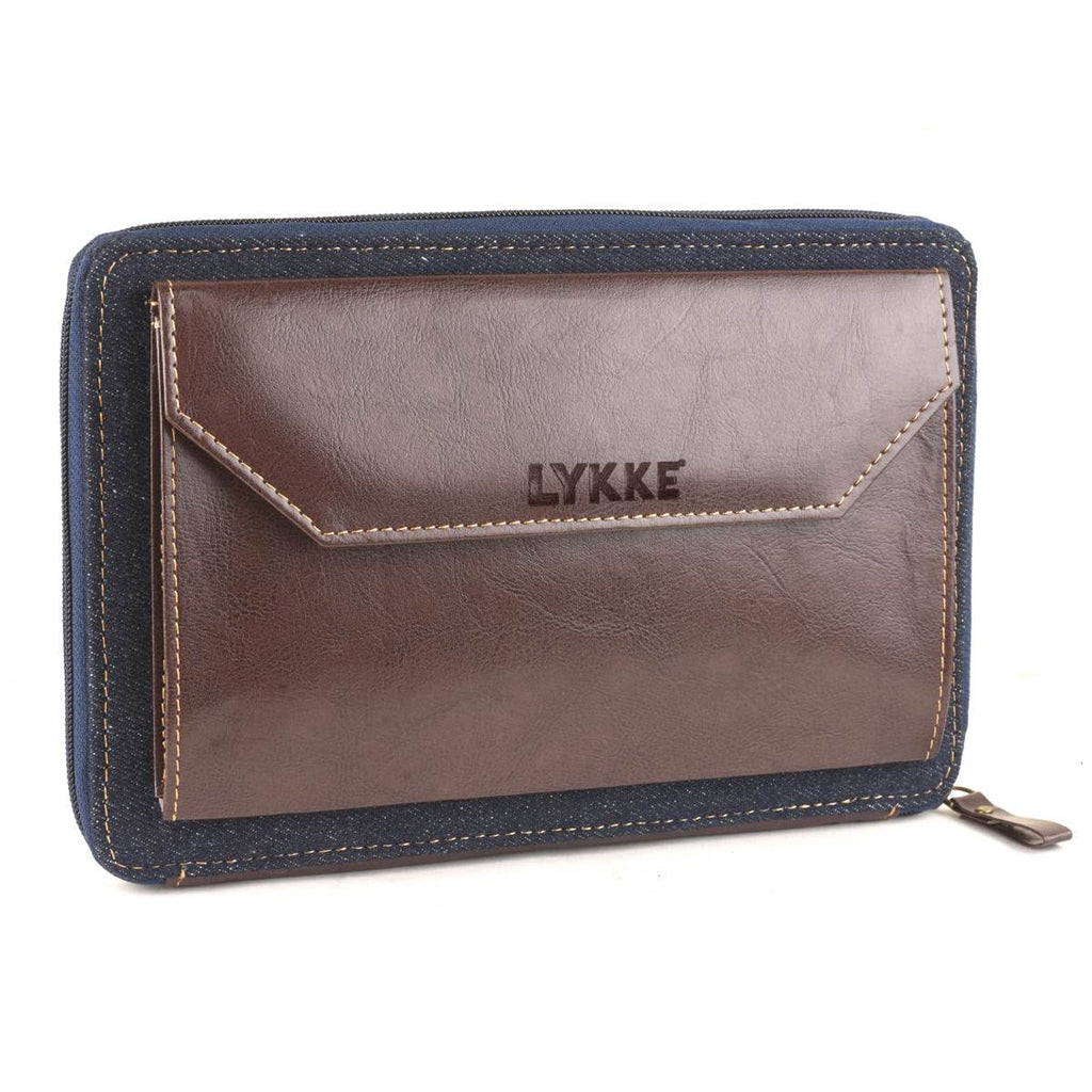 LYKKE Oxford - Denim & Vegan Leather Large Interchangeable Needle Case - The Needle Store