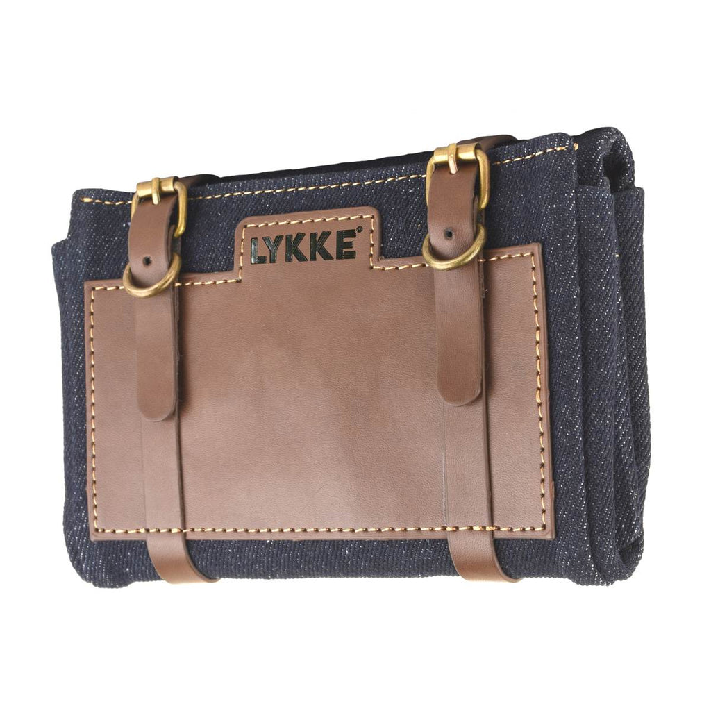 LYKKE Taylor - Denim & Vegan Leather Large Interchangeable Needle Case - The Needle Store