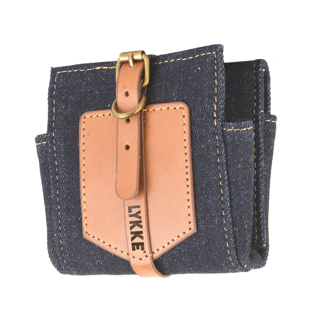 LYKKE Taylor - Denim & Vegan Leather Small Interchangeable Needle Case - The Needle Store