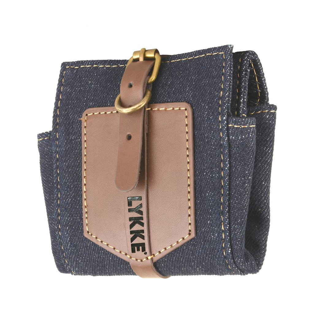 LYKKE Taylor - Denim & Vegan Leather Small Interchangeable Needle Case - The Needle Store