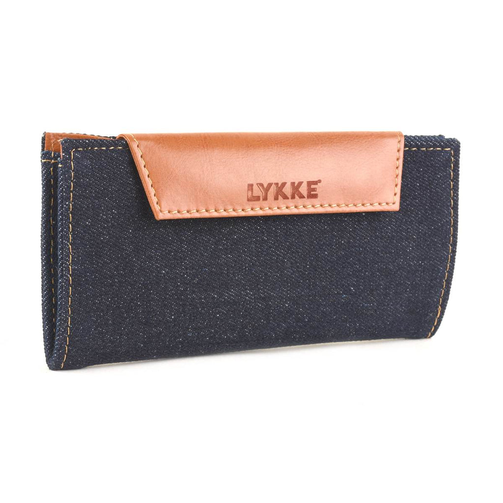 LYKKE Weekender - Denim & Vegan Large Leather Travel Needle Case - The Needle Store