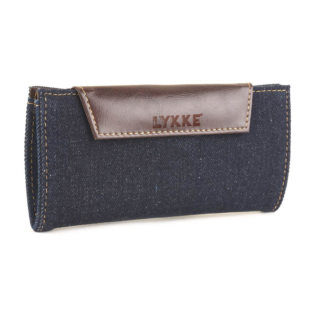 LYKKE Weekender - Denim & Vegan Large Leather Travel Needle Case - The Needle Store