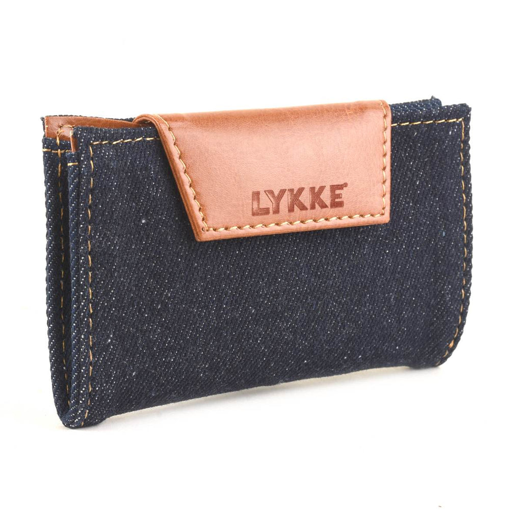 LYKKE Weekender - Denim & Vegan Small Leather Travel Needle Case - The Needle Store