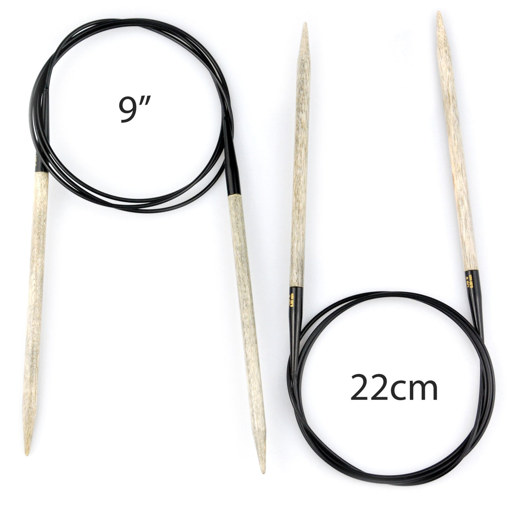 Lykke Driftwood 3.5-inch (9cm) Interchangeable Circular Knitting Needle Set Birchwood US Sizes 3, 4, 5, 6, 7, 8, 9, 10, & 10.5 Includes Grey Denim