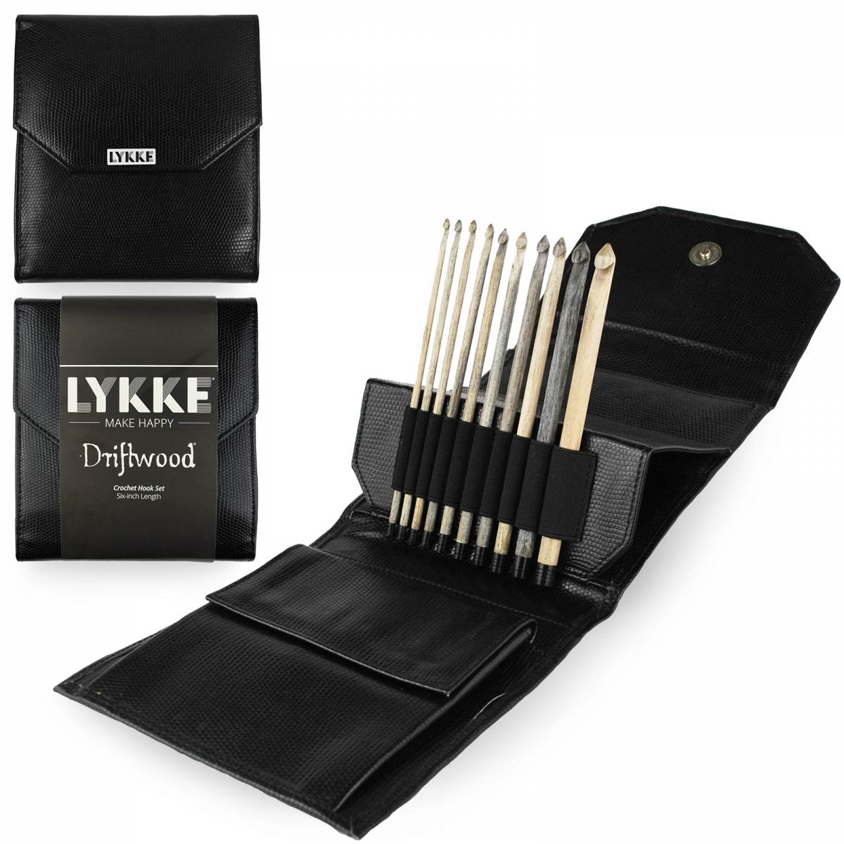 LYKKE Driftwood 6 Crochet Hook Set (Faux Leather Case) – The Needle Store
